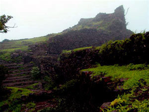 Koraigarh Fort atop a hill